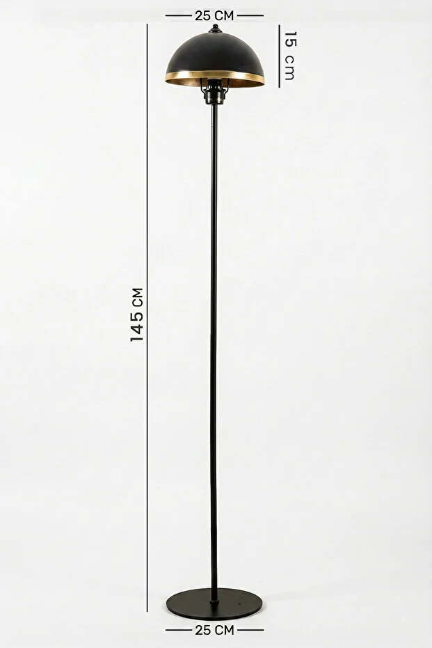 Luna Golden Tek Ayaklı Siyah Metal Modern Lambader Luna Golden Tek Ayaklı Siyah Metal Modern Lambader